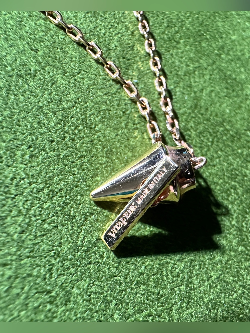 Vita Fede Rose Gold Delicate Titan Spike Arrohead Pendant Toggle Necklace - Picture 3 of 7